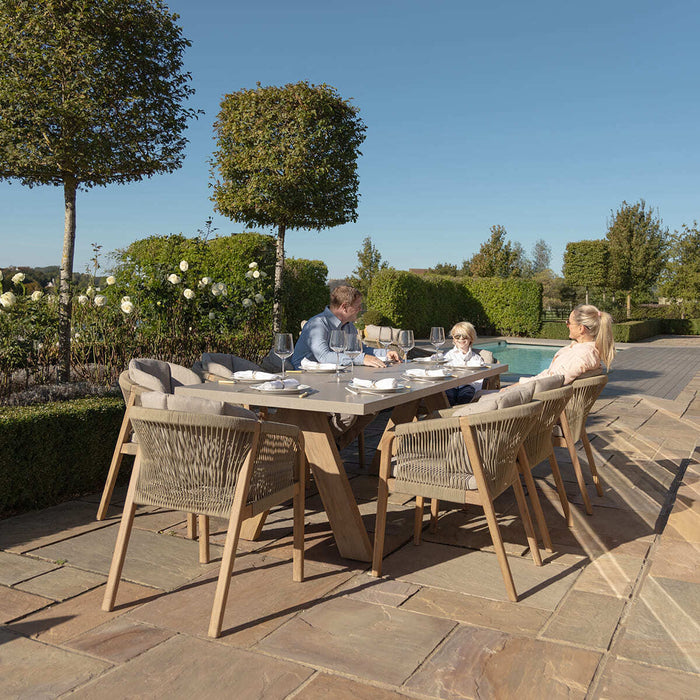 Martinique Rope Weave 8 Seat Rectangular Dining Set