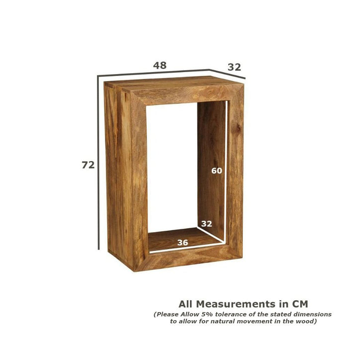 Oak Stain Dakota Mango Wood Rectangular Cube - In Stock