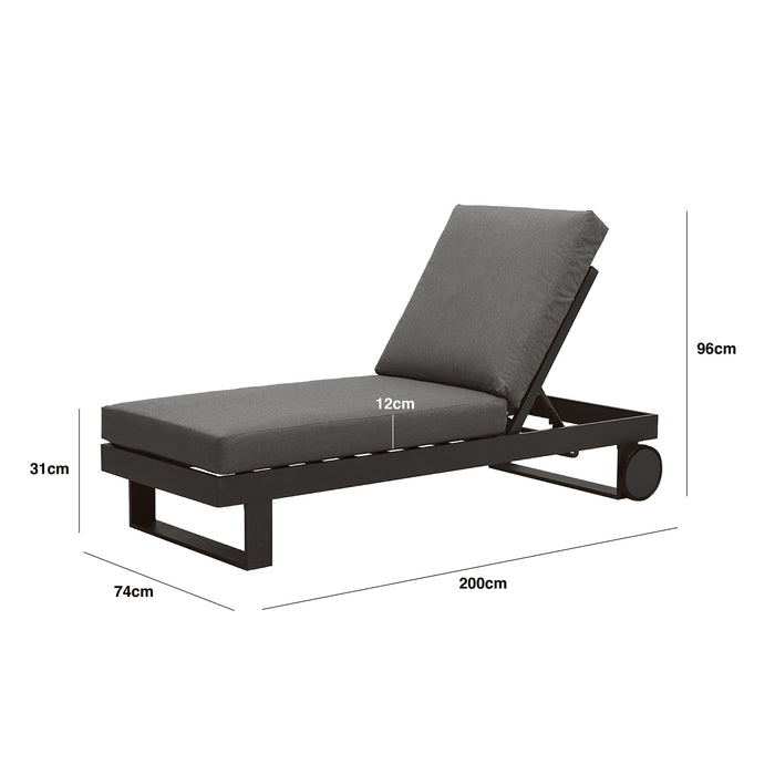 New York Aluminium Sunlounger