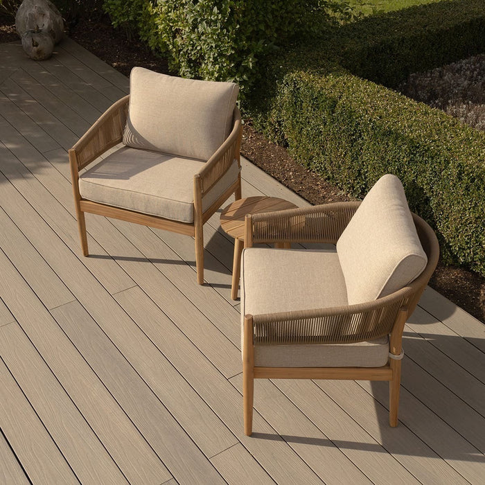 Porto Rope Weave Lounge Set with Small Round Side Table