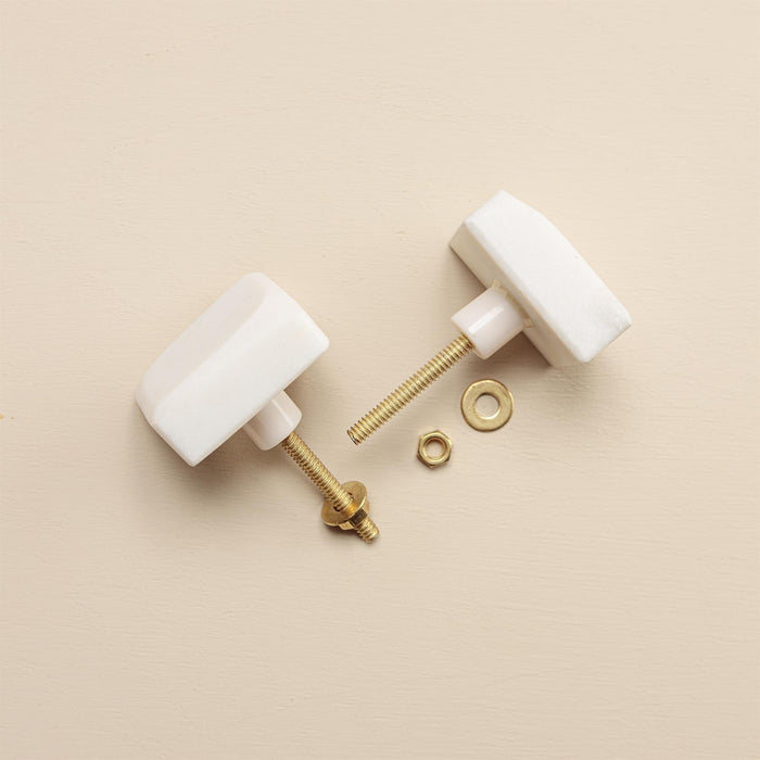 Xaria White Stone Drawer Knobs