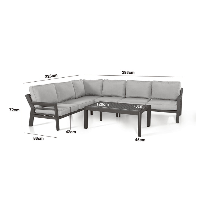 New York Aluminium Corner Sofa Set
