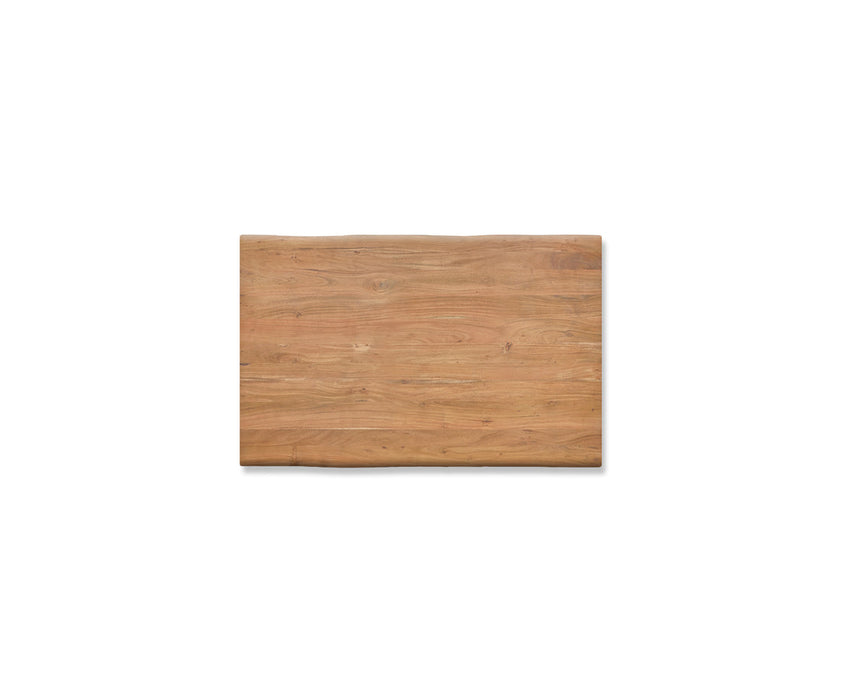 Dining Table Olympus Live Edge 140cm Acacia Wood Natural Slanted Frame Black 35mm Top