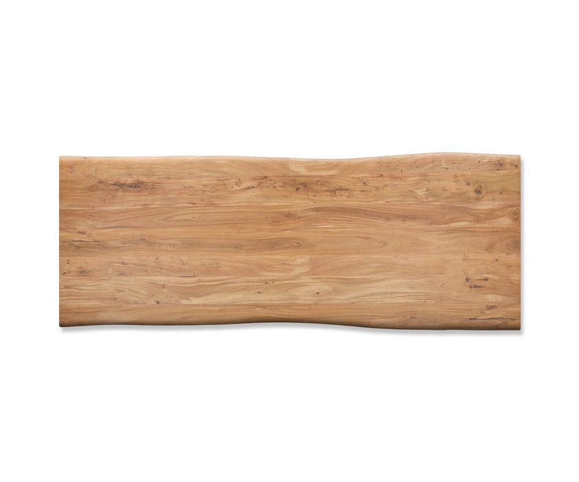 Dining Table Olympus Live Edge 260cm Acacia Wood Natural Slanted Frame Black 35mm Top