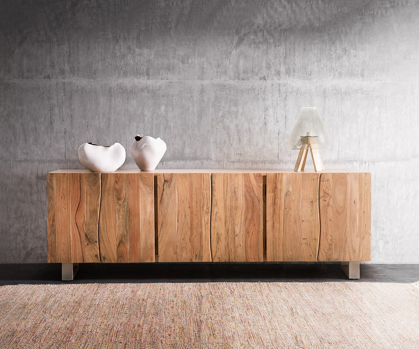 Sideboard Olympus Classic Live-Edge 220cm 6 Doors Acacia Wood Natural