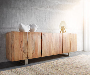 Sideboard Olympus Classic Live-Edge 220cm 6 Doors Acacia Wood Natural