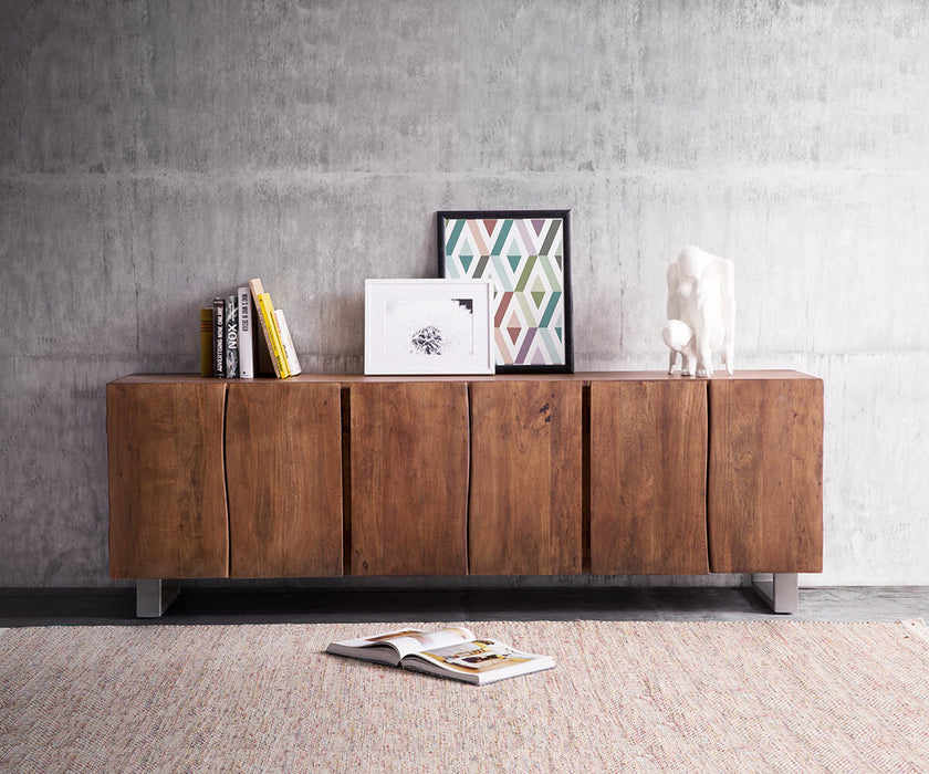 Sideboard Olympus Classic Live-Edge 220cm 6 Doors Acacia Wood Brown