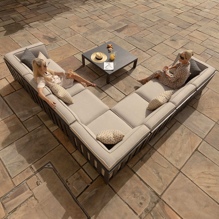 Outdoor Fabric Ibiza Large Corner Sofa Set With Square Coffee Table