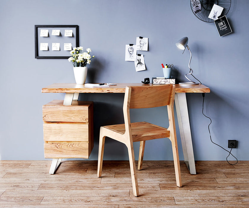 Desk Olympus Live-Edge 147x62cm 3 Drawers Acacia Wood Natural