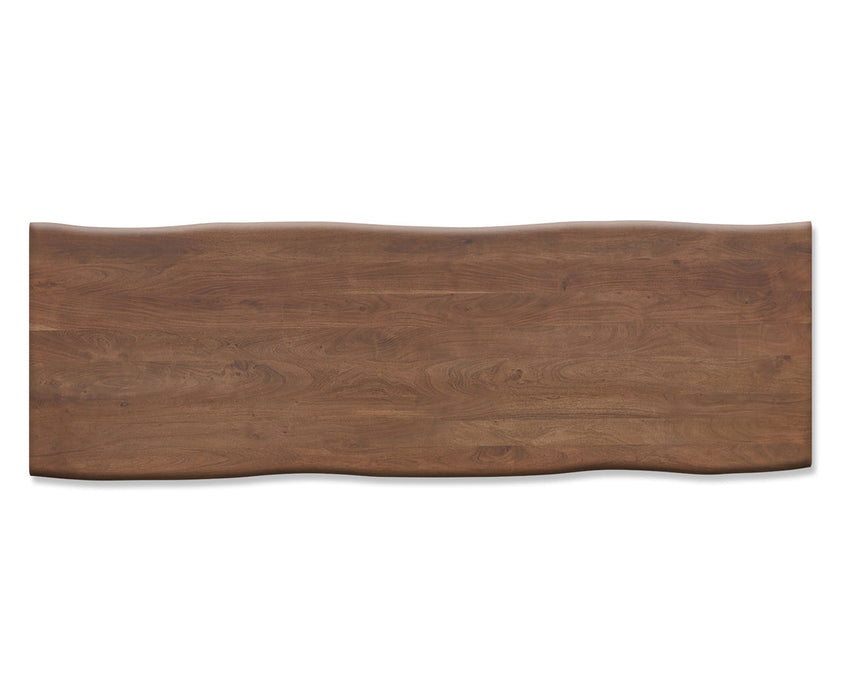 Dining Table Olympus Live Edge 300cm Acacia Wood Brown Square Frame Steel 35mm Top