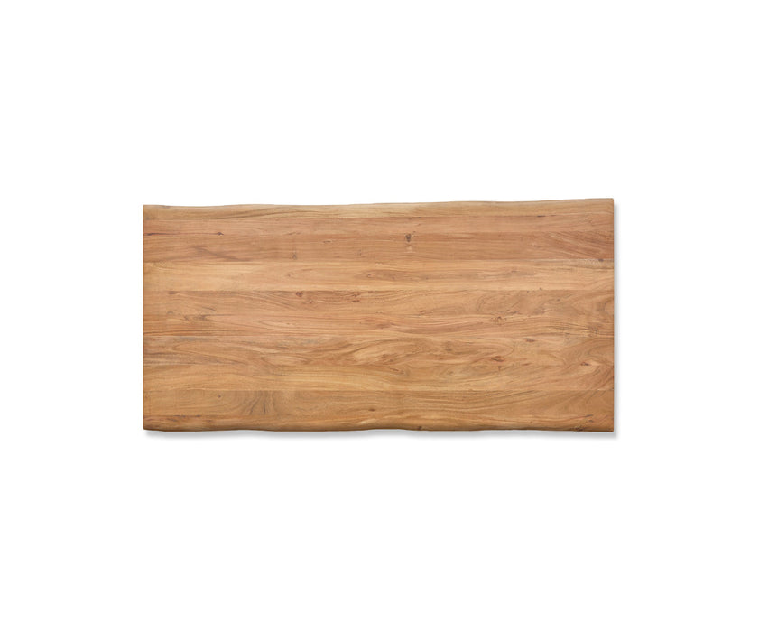 Dining Table Olympus Live-Edge 200x100cm Acacia Wood Natural Glass Frame