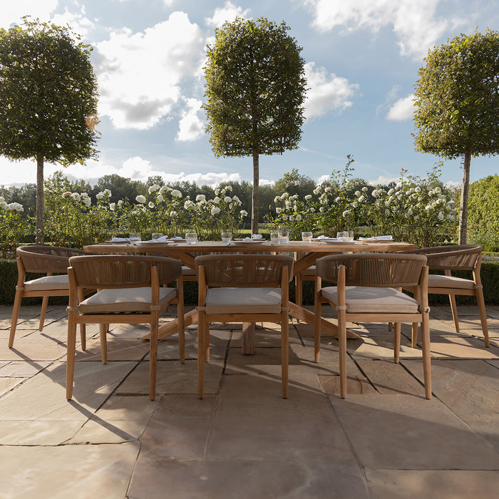 Porto Rope Weave 8 Seat Rectangular Dining Set