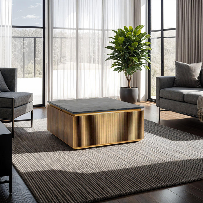 Ironville Gold Square Coffee Table