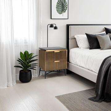 Ironville Gold 2 Drawer Side Table