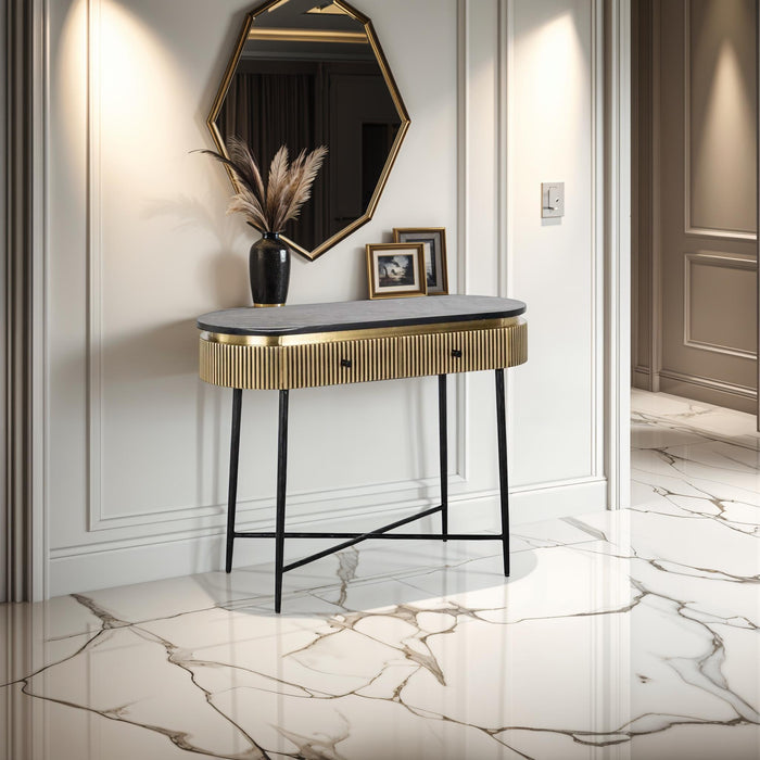 Ironville Gold Console Table