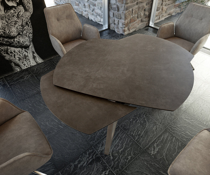 Extendable Dining Table Carlow 130-200cm Ceramic Brown Spider Frame Steel