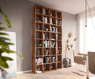 Bookcase Olympus Live-Edge 243x120cm Acacia Wood Natural