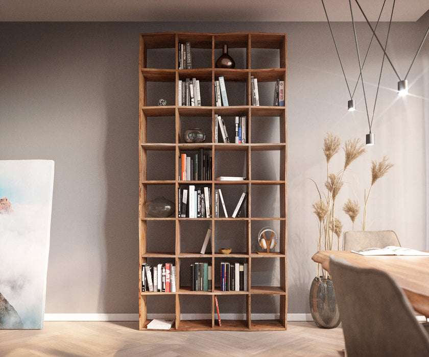 Bookcase Olympus Live-Edge 243x120cm Acacia Wood Natural