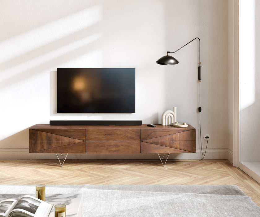 TV Stand Wyatt 175cm Acacia Wood Brown