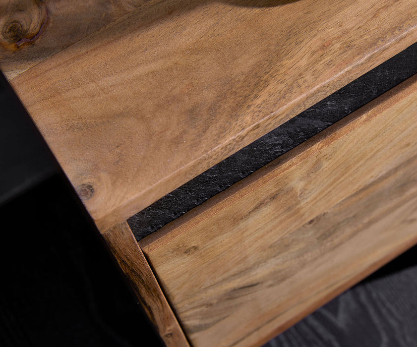 TV Stand Stonegrace Straight-Edge 240cm 4 Doors Acacia Wood Natural Slate