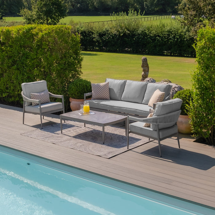 Florence Rope Weave 3 Seat Sofa Set with Rectangular Coffee Table