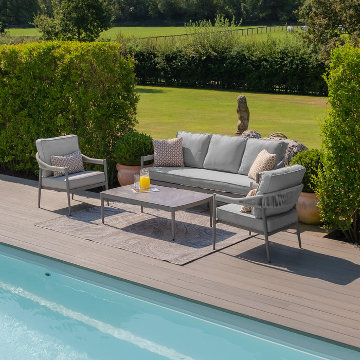 Florence Rope Weave 3 Seat Sofa Set with Rectangular Coffee Table