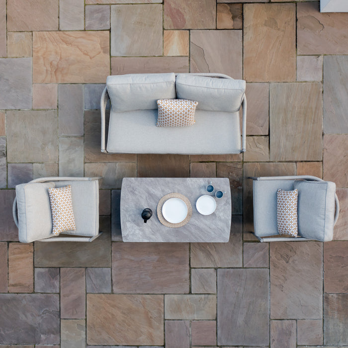 Florence Rope Weave 2 Seat Sofa Set with Rectangular Coffee Table