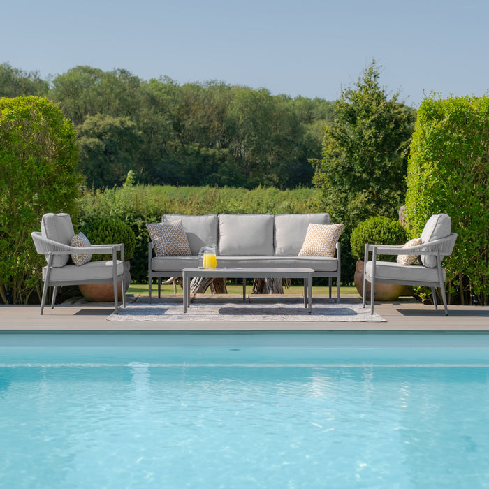Florence Rope Weave 3 Seat Sofa Set with Rectangular Coffee Table