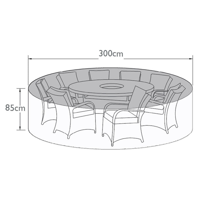 Maze 8 Seat Round Dining Set Garden Furniture Cover
