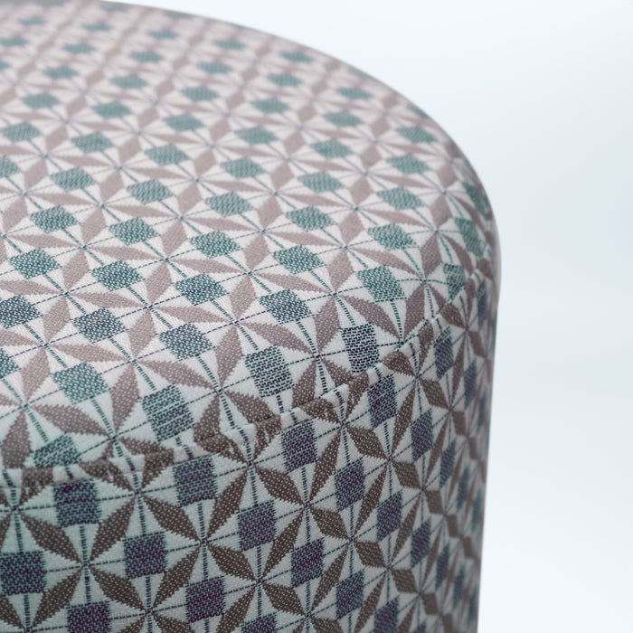 Outdoor Fabric Sunbrella Footstool - Mosaic Blue