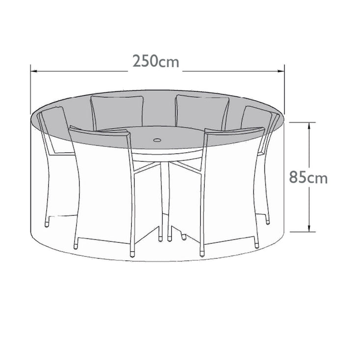 Maze 6 Seat Round Dining Set Garden Furniture Cover