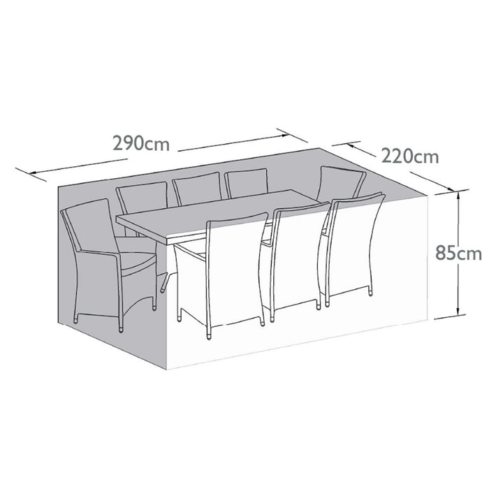 Maze 8 Seat Rectangularoval Dining Set Garden Furniture Cover