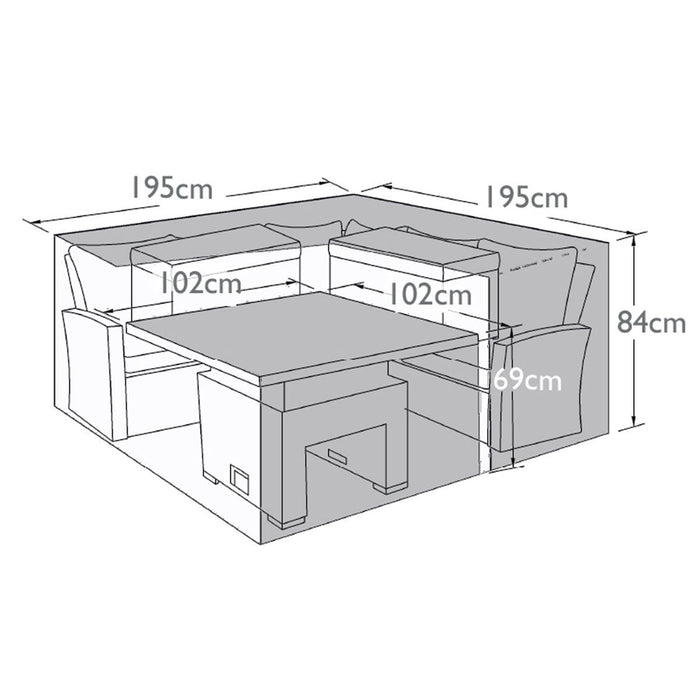 Square Corner Dining Set - Garden Furniture Cover