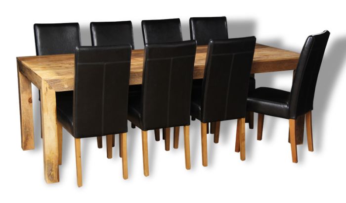 Acre & Artisan Mango 220Cm Dining Table 8 Barcelona Chairs H39L 8Al