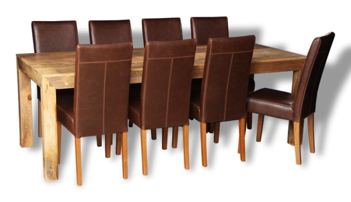 Acre & Artisan Mango 220Cm Dining Table 8 Barcelona Chairs H39L 8Al