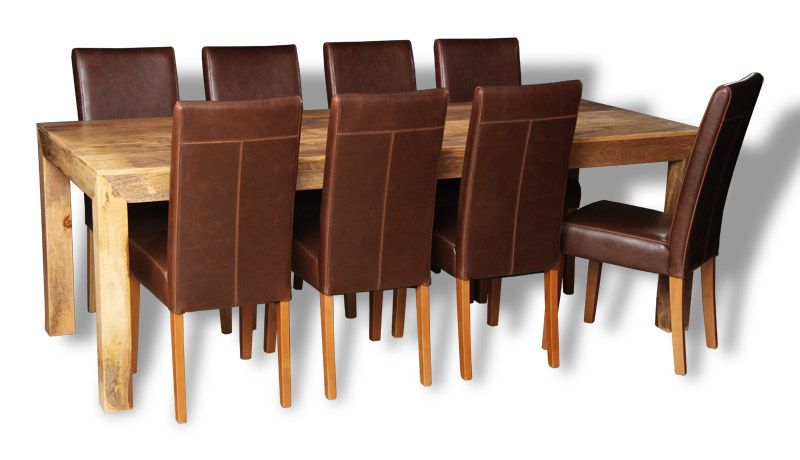 Mango 220cm Dining Table & 8 Barcelona Chairs - In Stock