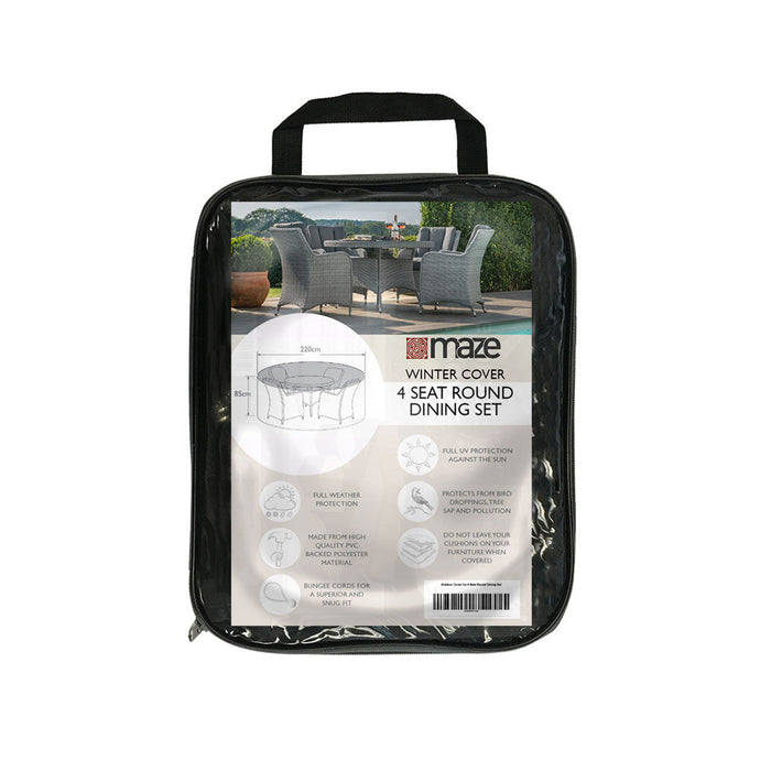 Maze 4 Seat Round Dining Set Garden Furniture Cover