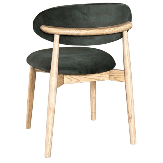 Acre & Artisan Light Solid Wood 220Cm Mango Wood Dining Table 8 Scandi Green Velvet Oak Dining Chair