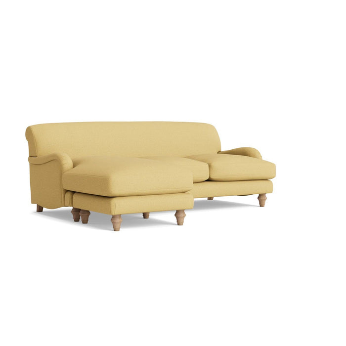 Reine Chaise Left Hand Facing Sofa Ochre Cotton Linen