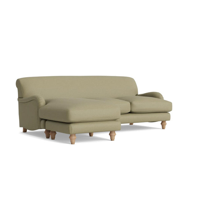 Reine Chaise Left Hand Facing Sofa â€“ Vintage Olive Cotton Linen