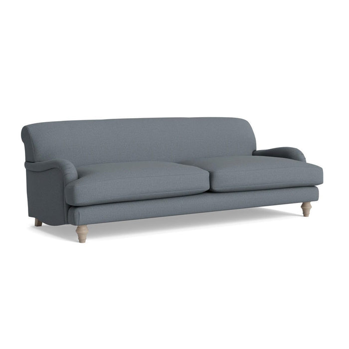 Reine Three Seater Sofa - Pebble Blue Cotton Linen