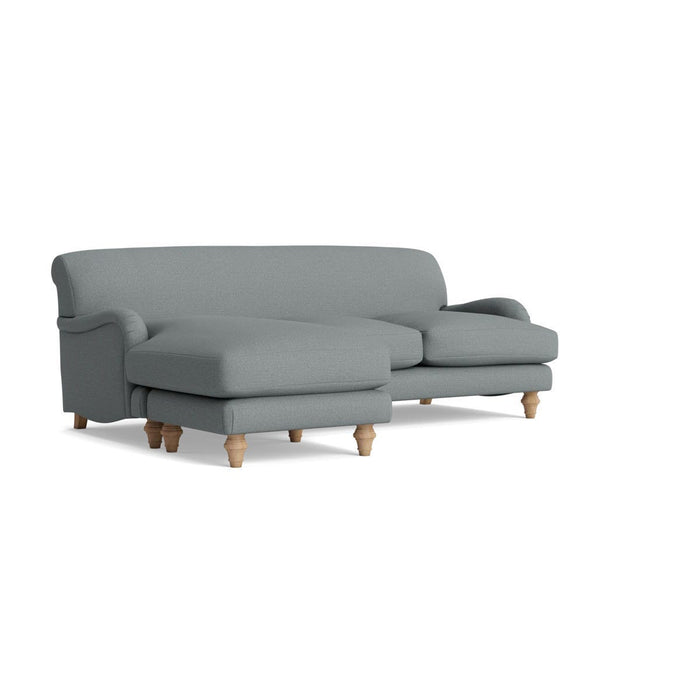 Reine Chaise Left Hand Facing Sofa â€“ Pewter Cotton Linen