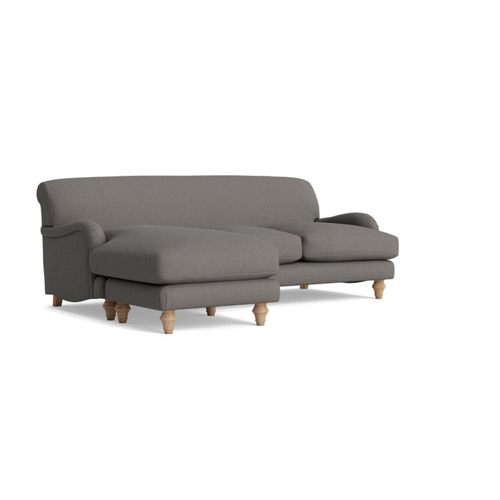 Reine Chaise Left Hand Facing Sofa â€“ Steel Cotton Linen