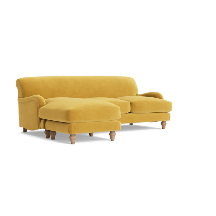 Reine Chaise Left Hand Facing Sofa Mustard Velvet