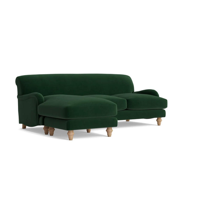 Reine Chaise Left Hand Facing Sofa â€“ Forest Green Velvet
