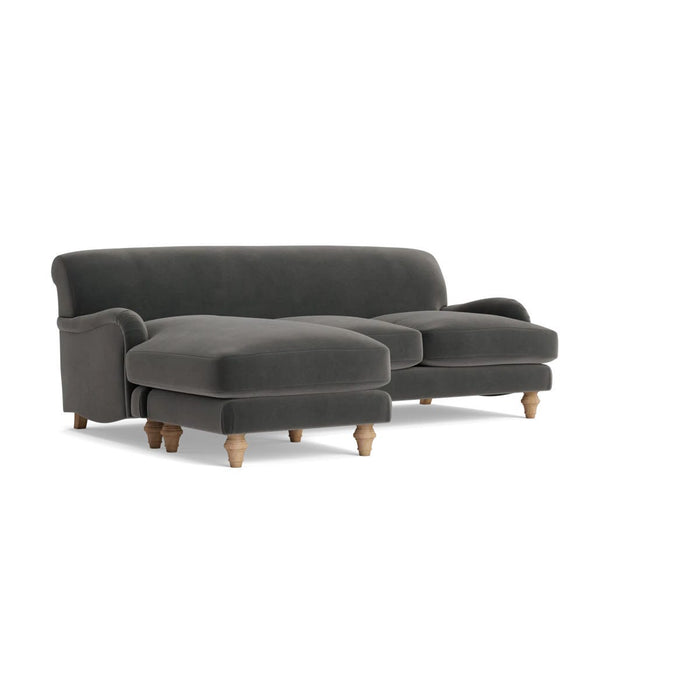 Reine Chaise Left Hand Facing Sofa â€“ Charcoal Velvet