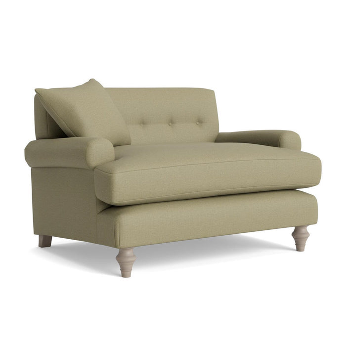 Visby Loveseat Ã¢â‚¬â€œ Vintage Olive Cotton Linen