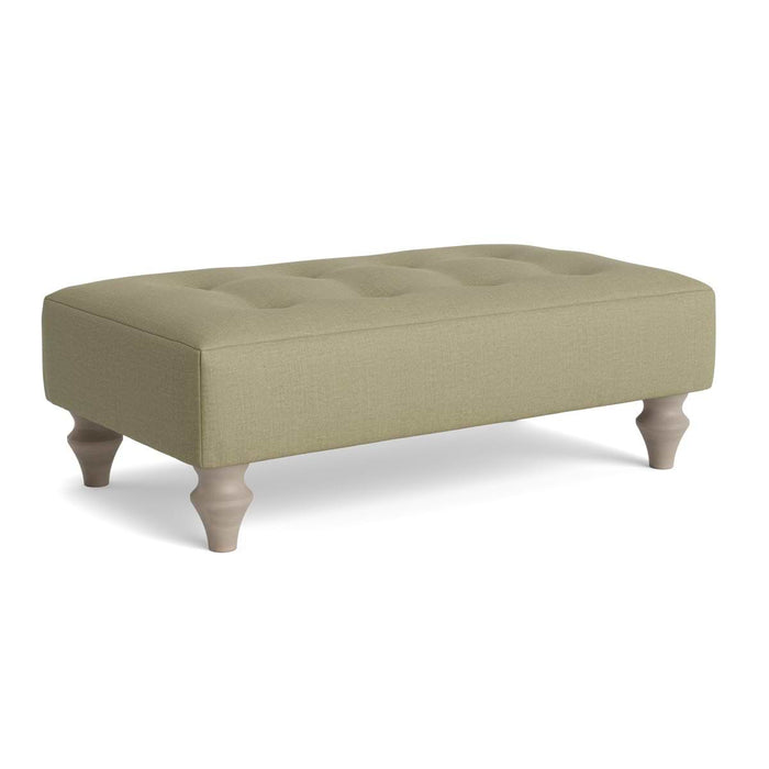 Visby Ottoman â€“ Vintage Olive Cotton Linen