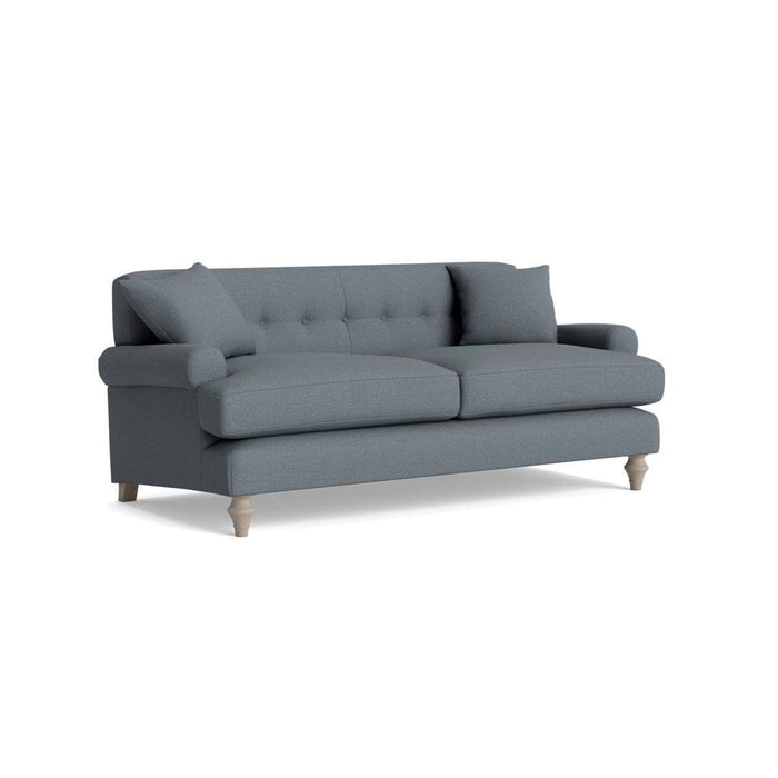 Visby Two Seater Sofa - Pebble Blue Cotton Linen