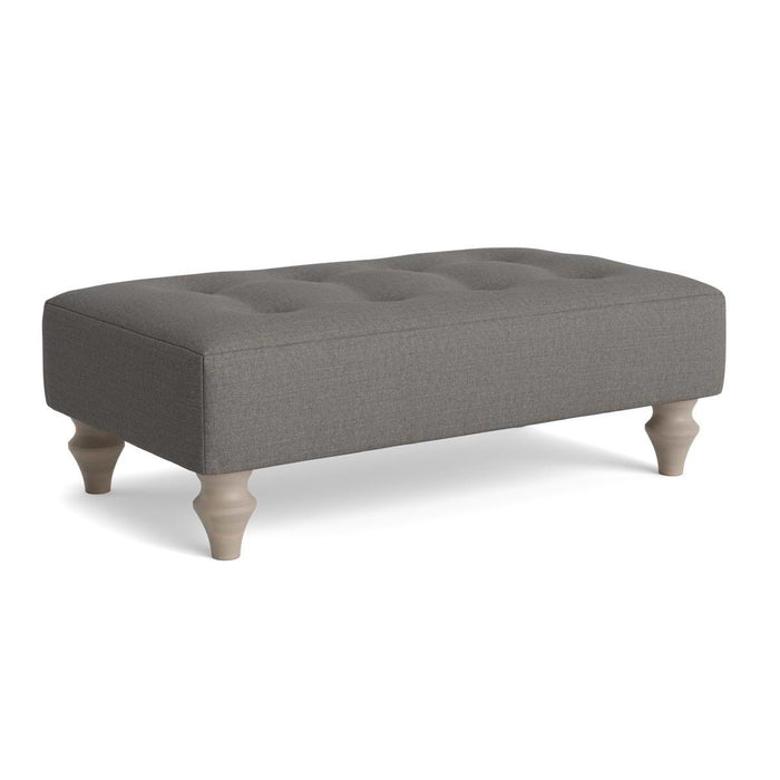 Visby Ottoman Steel Cotton Linen